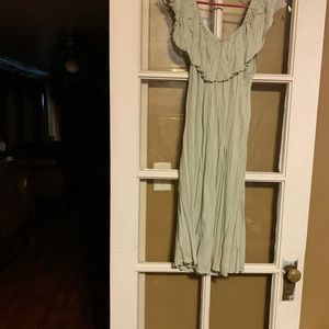 Pretty sage green off the shoulder dress by Love Chelsey
